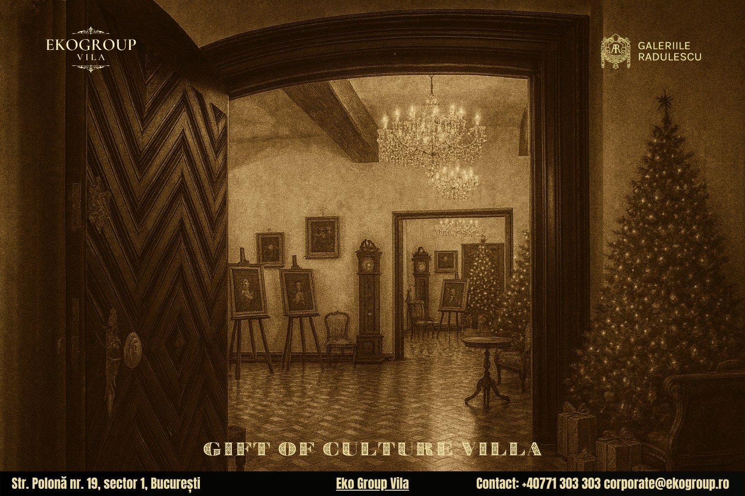 Cadou de Crăciun cu parfumul epocii: Expoziția Crăciunul anilor ’30 la Eko Group Vila, o experiență culturală unică